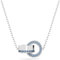 Swarovski Hollow Anhänger, Rhodinierte Damenhalskette mit Strahlenden Swarovski Kristallen