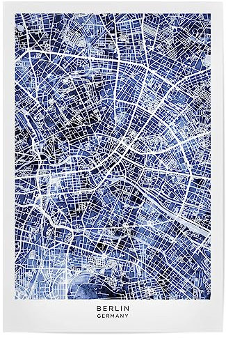 artboxONE Poster 30x20 cm Städte Berlin Stadtplan Blauschwarz - Bild Berlin Berlin Deutschland