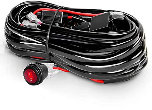 Gebildet EIN-Aus Schalter 2 Leitungen 12V Wasserdicht Leistungsrelais Klingensicherung LED Lichtleiste Kabelbaum Kit 16AWG für Off Road Lichter LED Arbeitsscheinwerfer