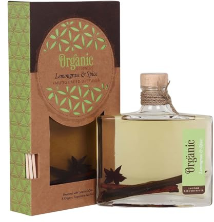 150ml Lemongrass & Spice Organic Goodness Smudge Reed Diffuser in Flat Bottle