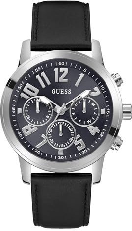 Guess GW0709G1 Herren-Armbanduhr, analog, Quarz, mit Lederband