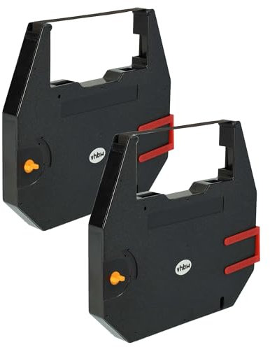 vhbw 2x Farbband Schriftband kompatibel mit Olympia Carrera II, Carrera de Luxe MD Nadeldrucker, Bondrucker - Carbonband, Schwarz