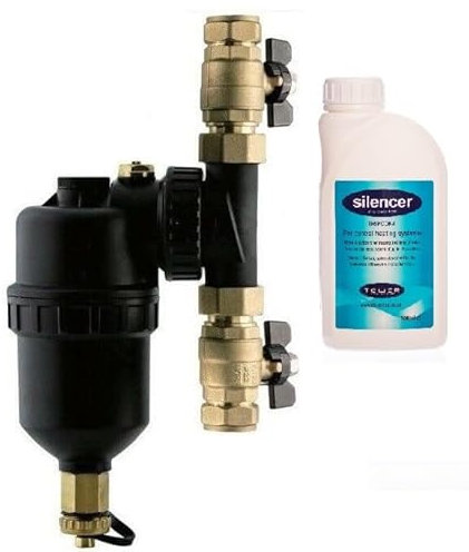 Team Controls Magnetic Inline Boiler Filter 22mm Inline for Central Heating + *FREE* Silencer