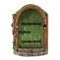 Grüne Feentür aus Holz, Miniatur-Feengartentüren, Outdoor-Mini-Feenzwerg, Hauszubehör für Baumstamm, Ornamente, Gartenskulpturen und Statuen, Gartenskulpturen und Statuen