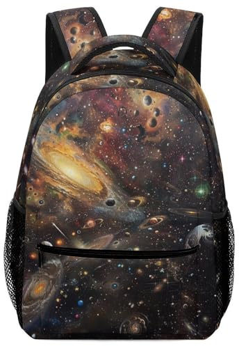 VesFy Schönes Universum Schulrucksack Mädchen Jungen Planeten Schulranzen Casual Daypack Buchtasche Büchertasche Für Schule Und Reise One Size