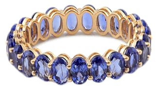 Stfery Trauringe 14K Ovalschliff Blau Lila Tansanit Verlobungsring Damen Ewigkeit Verlobungsring