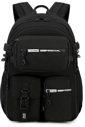Outdoor-Rucksäcke mit Crossbody-Tasche,21L Große Kapazität Computer Rucksäcke Geeignet für Jugendliche Studenten,ab 10 Alter tägliche Rucksäcke,Wasserabweisend,mit Mehreren Taschen (1Schwarz)