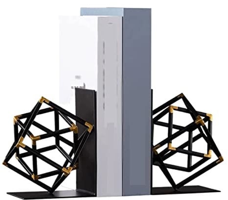 Bookends Metal Cube Bookends Book Storage Shelf Bookend Office Decoration Ornament Book Ends Home Decor Bookends Decorative