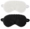 2 Stück Plüsch Augenmaske Bequeme Plüsch-Augenbinde Flauschige Verdunklungs-Schlafmaske Kunstfell Reise-Schlafmasken Reise Reise Aufbewahrungstasche(White, black)