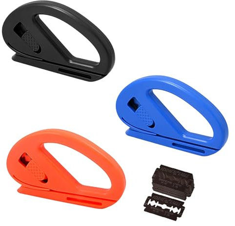 3 Stück Wrapping Paper Cutter, Cutter Gift Wrap Cutter, Geschenkpapier Schneider für Rollen, Für Geschenkverpackung Papier Weihnachten Geburtstag, Feiertage mit 10 Ersatzklingen