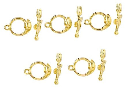 DIYEAH Beads for Jewelry Making Multiple Necklace Clasp 5 Sets DIY Rose Toggle t Bar Clasps Connectors for Necklace Jewelry Making o Clasp & t Clasp for Bracelets and Necklaces