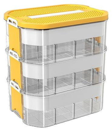WUDLEP Kinder Aufbewahrungsbox mit Deckel, 3 Stufen Bausteine Boxen Aufbewahrung Spielzeugkiste, Kinderbox Stapelboxen, Sortierbox für LEGO