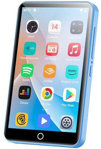 80GB MP3 Player mit Bluetooth und WiFi, Oilsky 4 Zoll 1080P Touchscreen Player, MP3 MP4 Musikplayer, Tragbarer Android Spotify Player mit Play Store App (Blau)