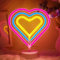 Looklight Heart Rainbow Neon Sign, Lights Art Wall Decor Light LED Night Light Battery Lamp for Kids, Neon Wall Lamp Led Wall Decoration, Bar, Gift