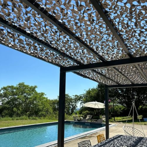 Filet de Camouflage Militaire Renforcé Gris | Haut de Gamme | Protection Solaire & Voile d'Ombrage Anti-UV Terrasse Pergola Jardin Chasse Airsoft Rideau Déco Résistant Durable 3x4 3x5