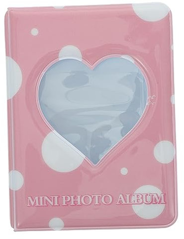 Mini-fotoalbum Mini-aufbewahrungsalbum Fotokarten-ordner Fotokartenhalter Buch Leicht Tragbar Runde Herzform Für Paare