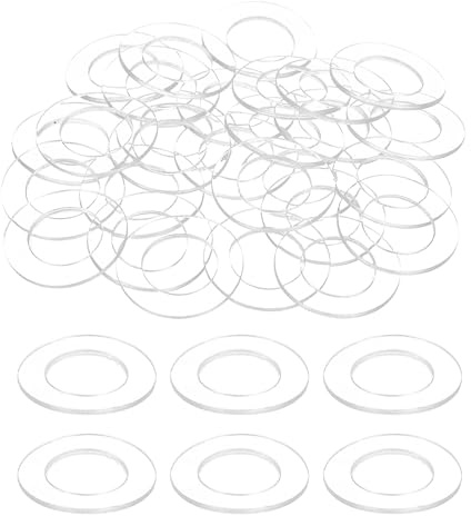 sourcing map M12 PVC-Unterlegscheiben, transparent, 12 mm Innendurchmesser, 20 mm Außendurchmesser, 1 mm dick, rund, flach, Abstandshalter für Schrauben, Schrauben, Glas, Duschtürgriff, Badezimmer