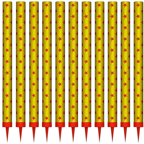 Lot de 12 Fontaines Gâteau 18 cm – 80 Secondes – Effet Scintillant Étincelles – Fontaines d’Anniversaire Sécurisées – Utilisation Intérieure/Extérieure CAT F1 – Zenda Club®