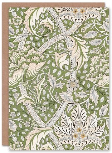 Artery8 William Morris Art Card Windrush Floral Filigree Pattern