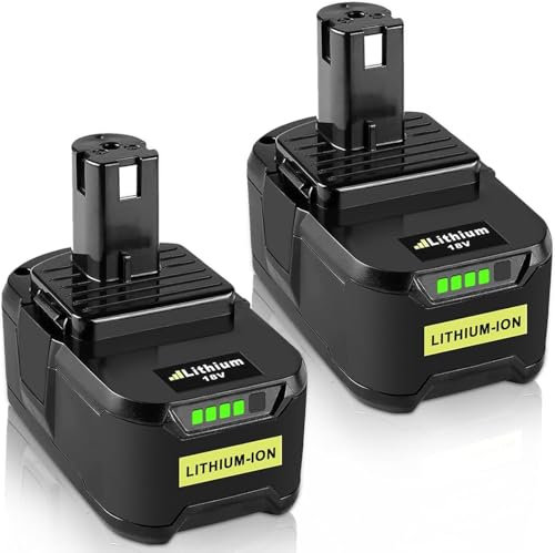 2pcs 5500mAh Batterie de Rechange pour Ryobi Batterie 18V RB18L50 Batterie RB18L15 RC18120 RB18L40 RB18L50 avec Affichage LED