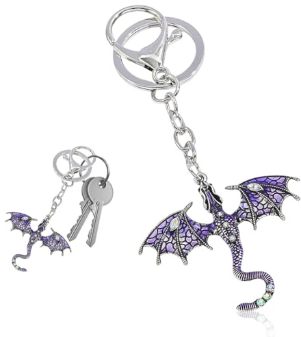 QYEHF Schwerddrachen Schlüsselanhänger,Taschenanhänger Handtasche Autoschlüssel Dekoration,Schlüsselanhänger Drache,Drache mit Flügel Anhänger