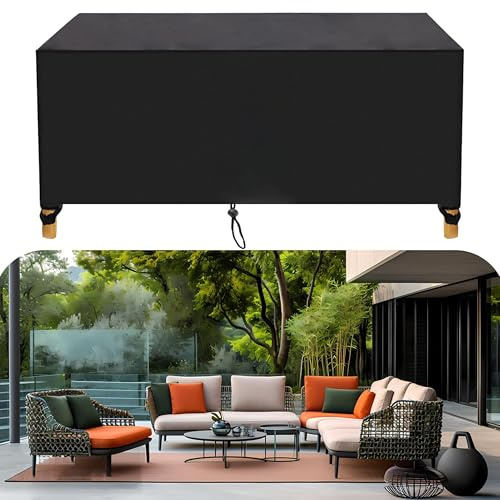 HNKDKJ Gartenmöbel Abdeckung Wasserdicht Abdeckplane Palettenmöbel 200x110x90cm/LxWxH 420D Oxford Schutzhülle für Gartenmöbel Gartentisch Winterfest Abdeckplane Loungemöbel