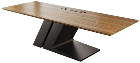 ZENGXJYCQINGJIANG Gaming Desk Modern Executive Office Desk with Ash Wood Tabletop and Creative Metal Base, Large PC Workstation Writing Table(S)