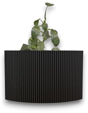 Genérico maceta de esquina con fijación a la pared, fijación simple e invisible (negro, rayado)