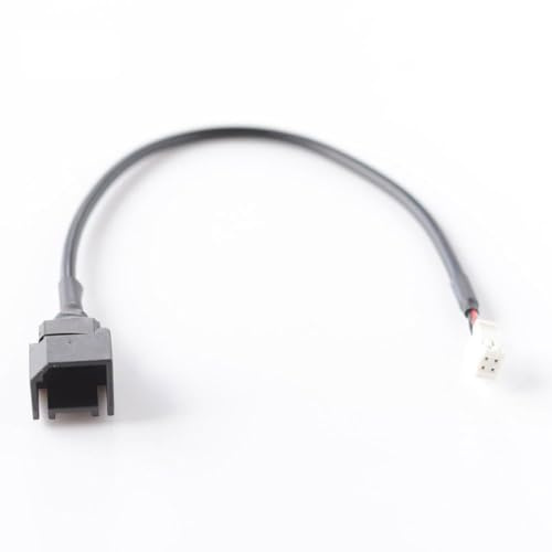 EasyByMall Cavo adattatore auto 4 pin a USB per autoradio Ford, Nissan, JAC, ABS, nero, 20 cm, installazione con apertura a destra