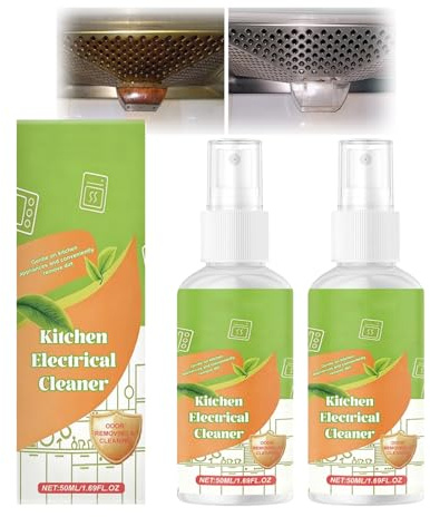 Kitchen Appliance Cleaner Spray 50ml, Kitchen Electrical Foam Cleaner, Heavy Duty Degreaser for Oven Stove Range Hood Cooktop Microwave, Portable Multi-Surface Deep Grime & Oil Stain Remover (2PCS)
