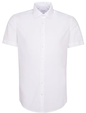 Chemise business Seidensticker - coupe slim - sans repassage - col Kent - manches courtes - 100% coton
