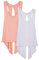 icyzone Damen Sport Top Rückenfrei Fitness Yoga Shirt Ärmellos Sport Oberteile, 2er Pack (L, Pale Blush/White)