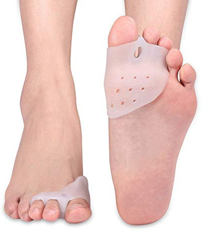 Hallux Valgus Bandage Hallux Valgus Zehenspreizer Silikon Bunion Korrektur Hammer Toe Corrector mit Vorfußkissen Kissen und Lüftungsöffnungen für Hallux Valgus Schmerzlinderung(1 Paar) (Einheitsgröße)
