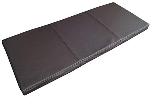 Quattro Meble Dunkelbraun Echtleder Bankauflage Sitzkissen Lederkissen Sitzpolster Bank Auflage doppelt genähtes Echt Leder Kissen Sitzauflage (50 x 90 cm)