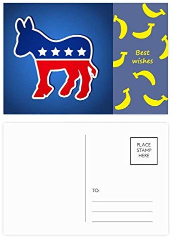 Amerika Esel Emblem für Party, Bananen-Postkarten-Set, Danksagungskarte, Seite Postkarten, 20 Stück