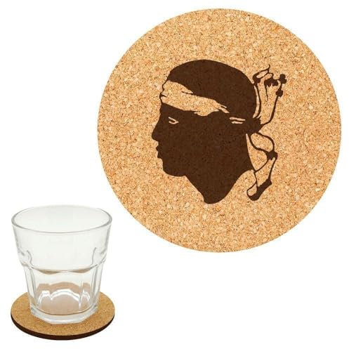 Lot de 6 Dessous de Verre en liège gravés Corse