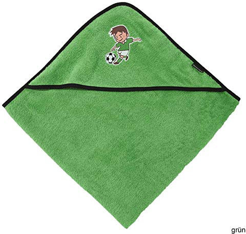 Morgenstern Kapuzentuch Tuch Fussball grün grünes Babytuch Handtuch Kinder Jungen Junge
