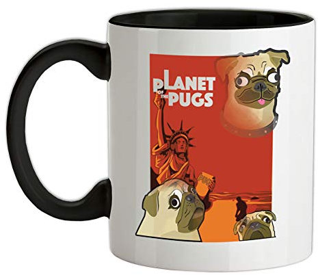 Planet of The Pugs 11oz Ceramic Two Tone Mug