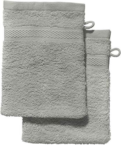 REDBEST Waschhandschuh 2er-Pack Chicago grau Größe 15x21 cm - saugstark, strapazierfähig, ideal für Reisen, Sport (weitere Farben)