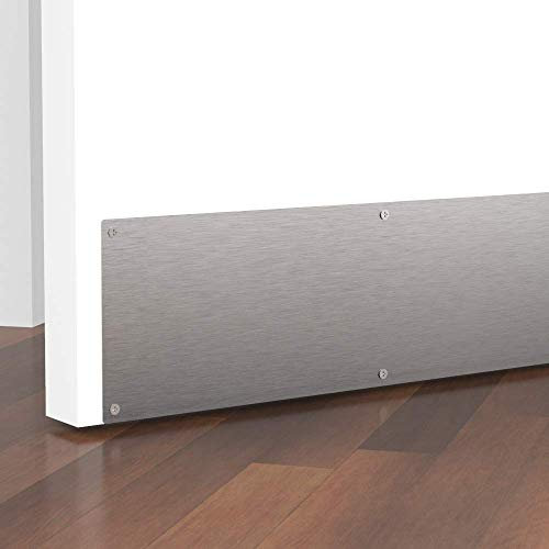 Kick Plate Brushed Stainless Steel Door Protection (Stainless Steel Self-Adhesive, 600 x 100mm)