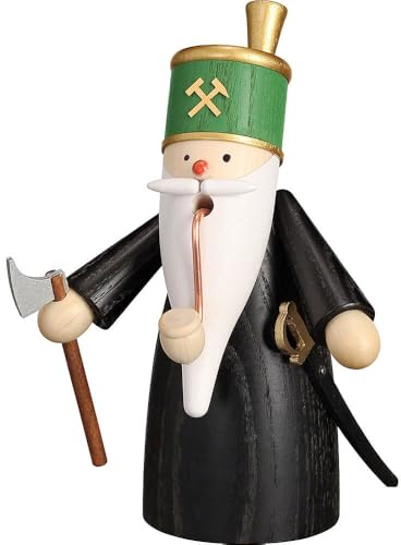 Seiffener Volkskunst | Räuchermännchen Erzgebirge Wichtel | 14 cm | erzgebirgische Holzkunst Weihnachten | 12328 | Bergwichteloffiziant