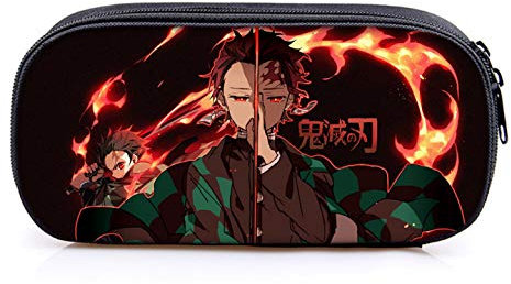 Federmäppchen von Demon Slayer, Motiv: japanische Anime, große Kapazität, Bleistifte (B)