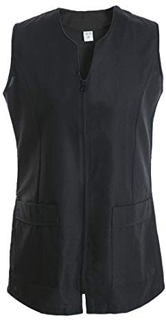 Casaca Señora Sin Mangas Negro Uniforme Laboral - XL, Negro