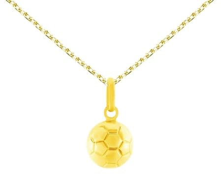 Collier - Pendentif Ballon de Foot Or Jaune - Chaine Dorée Offerte - Enfant