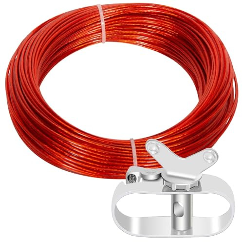 164 FT Swimming Pool Cover Cable Ratchet Winch Above Ground Pool Cover Cable and Winch Kit,Pool Cover Wire and Winch for Home Pool Winter Covers