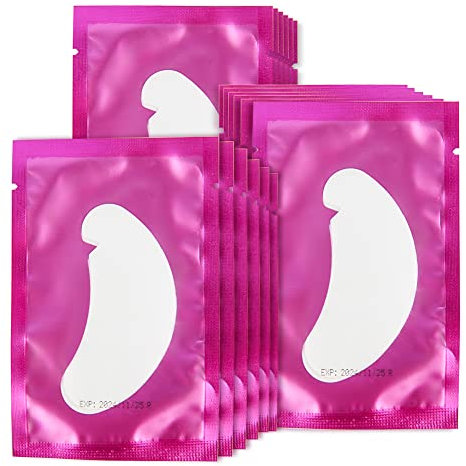 Lunamoon 100 Paar Augenpads Wimpernverlängerung Wimpernpads Wimpernverlängerung Pads Eyelash Extension Pads Viskos Gel Anti-Rutsch Wimpern Patches für Salon und Heimgebrauch(V-pads Purple)