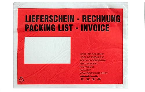Lieferscheintaschen selbstklebend Begleitpapiertasche Dokumententasche aus Plastik für Rechnungen oder Lieferscheine DIN C6 unbedruckt transparent in praktischer Spenderbox