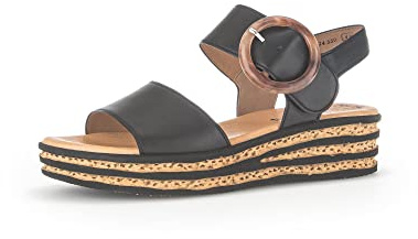 Gabor Damen Plateausandalen, Frauen Sandalen,Best Fitting,Strandschuhe,Plateausandaletten,Dicke Sohle,bequem,Sommerschuhe,schwarz,42.5 EU / 8.5 UK