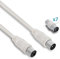 METRONIC Câble TV coaxial 9,52 mm mâle/mâle+adaptateurs universels 5 m - blanc 338022