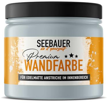 SEEBAUER diy Wandfarbe Blau 300ML für Innen (No. 805 Baltic Sea) Edelmatte hellblaue Innenfarbe - Blautöne sehr hohe Deckkraft - Matt, Abwaschbar und Tropffrei